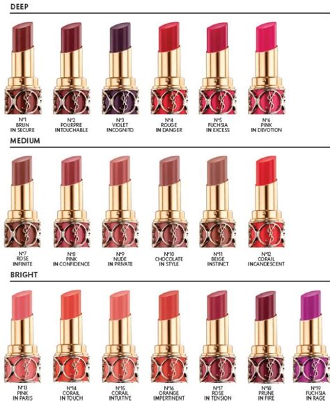 ysl lip shade|YSL lipstick color chart.